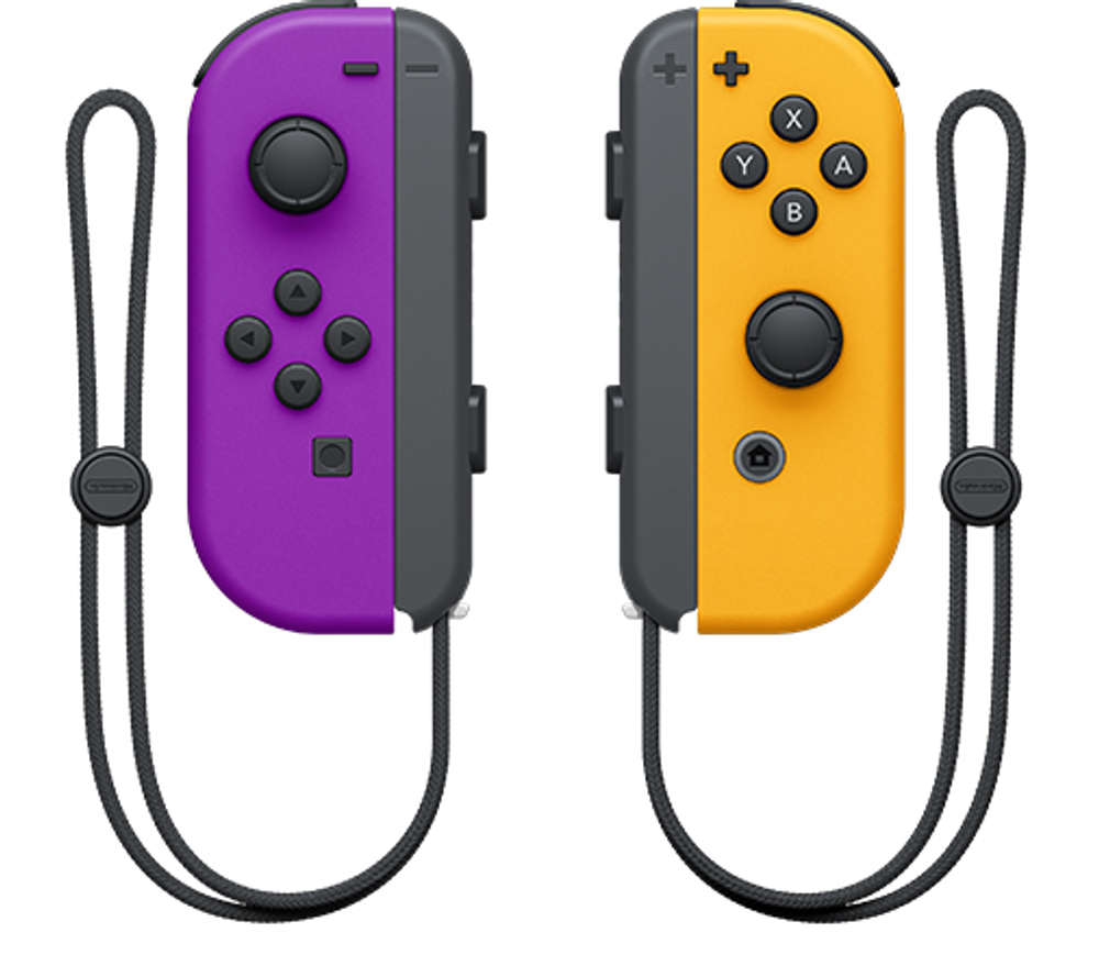 Набор контроллеров Joy-Con (для Nintendo Switch, неоновый фиолетовый / неоновый оранжевый)