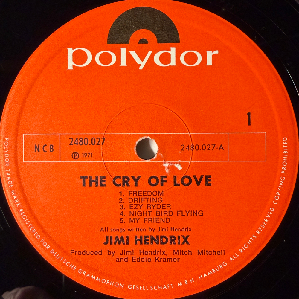 Jimi Hendrix ‎– The Cry Of Love (Скандинавия 1971г.)