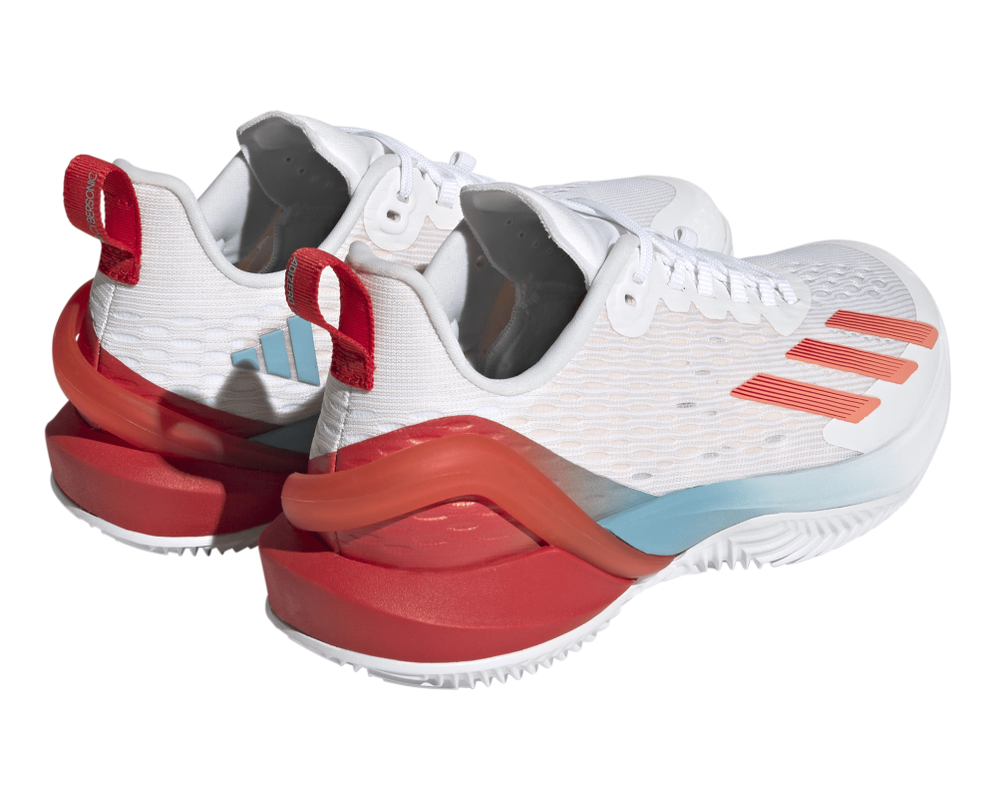 Женские Кроссовки теннисные Adidas Adizero Cybersonic W Clay - cloud white/coral fusion/better scarlet