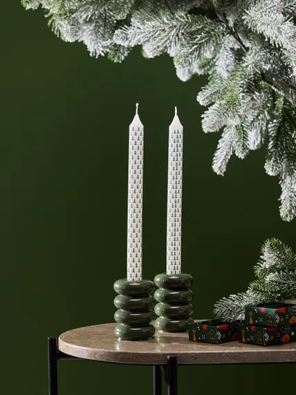 Набор из двух новогодних свечей Зимний Лес из коллекции new year essential, 25см