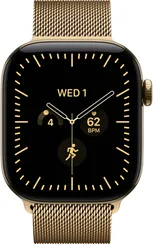 Часы Apple Watch Series 12, 46 мм, титан цвета «сияющее золото», миланский сетчатый браслет