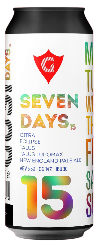 Пиво Гуси Севен Дэйс 15 Цитра, Эклипс, Талус, Талус Лупомакс / Gusi Seven Days 15 citra x eclipse x talus x talus lupomax 0.5 - банка
