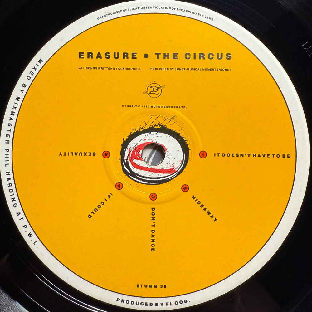 Erasure ‎– The Circus (Англия 1987г.)