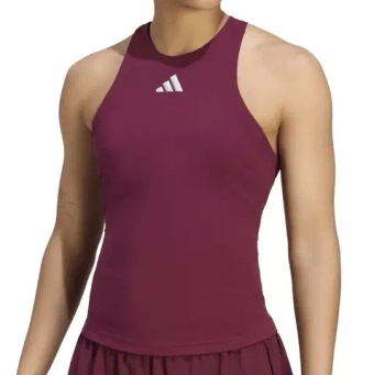 Женский топ теннисный Adidas Silver Y-Tank - maroon