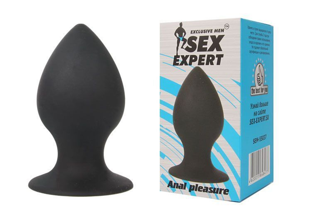 Чёрная анальная пробка Sex Expert - 7 см. (Цвет: черный)
