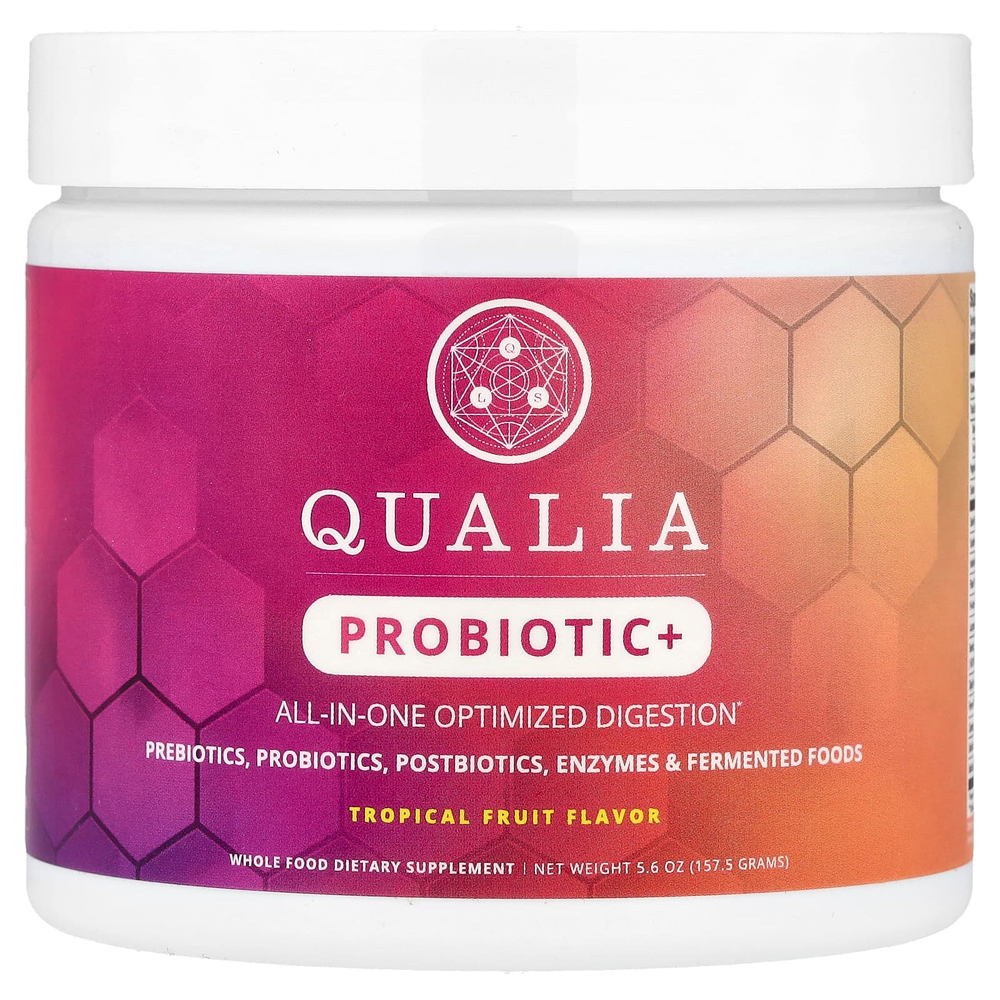 Qualia, Probiotic+, со вкусом тропических фруктов, 157,5 г (5,6 унции)