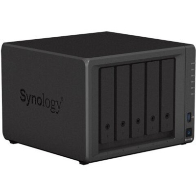 Сетевое хранилище Synology NAS, 5 SATA - 2,5 или 3,5, AMD Ryzen R1600 2.6 GHz - 3.1 GHz, 8 ГБ DDR4, 4 RJ-45 x 1000 Мбит/с, настольный, для малого и среднего бизнеса, цвет черный, 2.7 кг, DS1522+