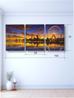 Картина Ночной город модульная 50x70см 3шт.