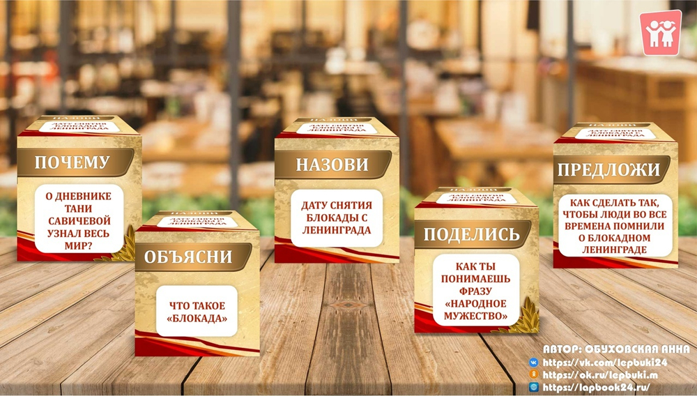 Кубики Блума "Блокада Ленинграда"