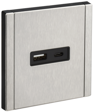 FORTE&PIANO Розетка USB A+C 3,1А FP750M металл никель IEK