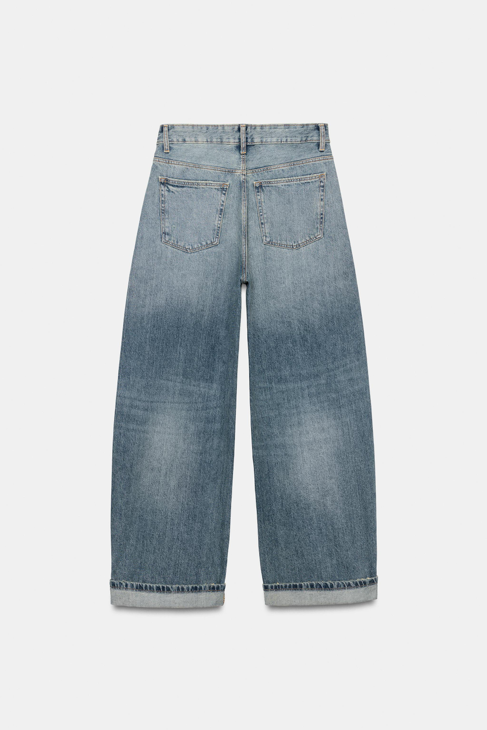 ДЖИНСЫ TRF BAGGY FOLDED СО СРЕДНЕЙ ПОСАДКОЙ — ZARA