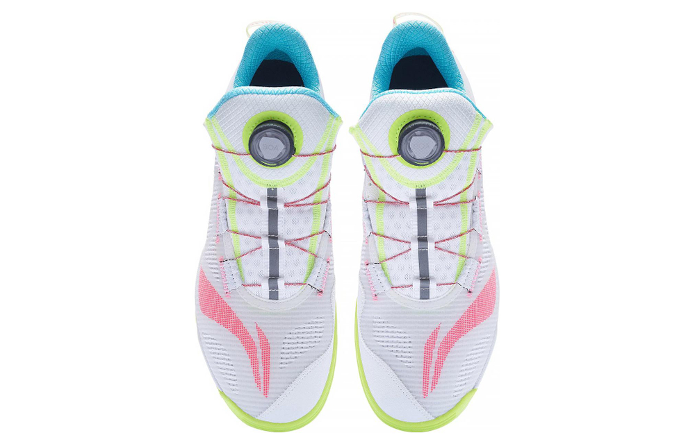 Li Ning Cushioning Slip Resistant Abrasion Resistant Low top Table Tennis Shoes Unisex White Green Pink