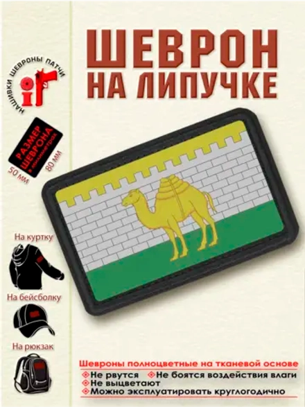 Шеврон на липучке Флаг и герб Челябинска dtf