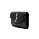 SAINT LAURENT Cassandre Grain De Poudre Envelope Wallet Small Noir