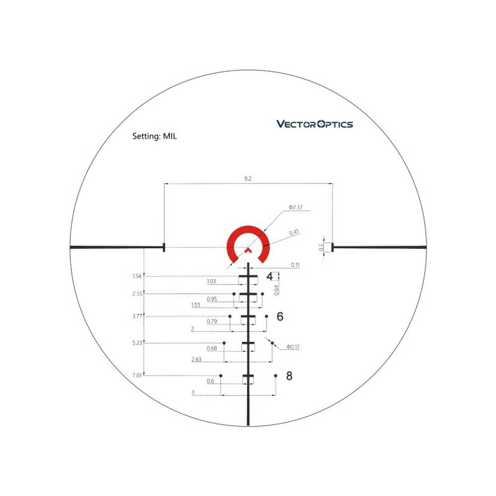 Оптический прицел Vector Optics FFP Continental x6 1-6x28 ( Сетка VCT-BNW / с подсветкой )