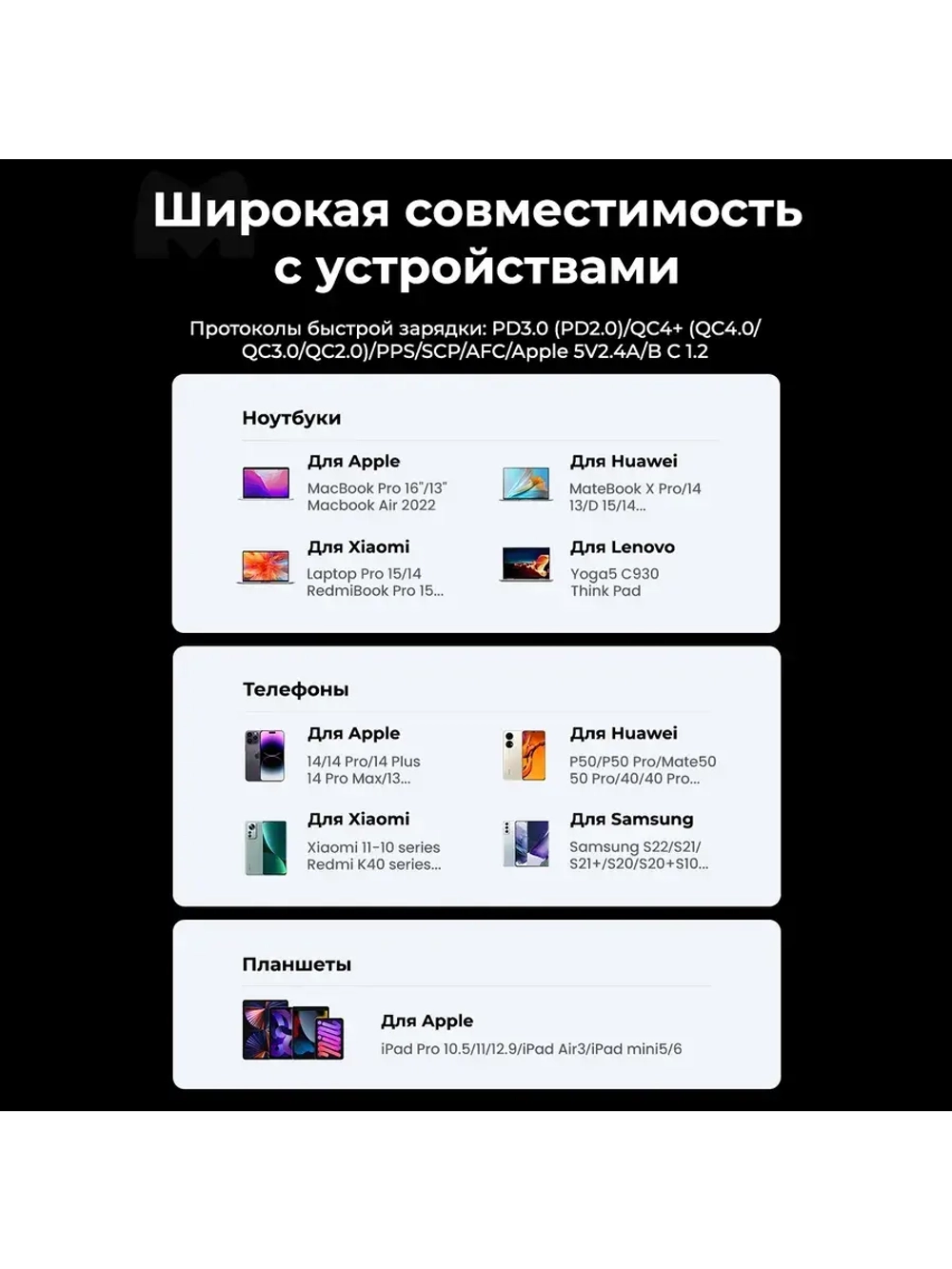 Настольное зарядное устройство Угрин 100w с 4 портами
