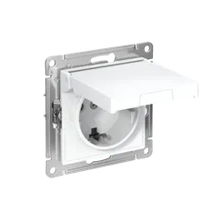 Розетка с крышкой Systeme Electric AtlasDesign Белый, самозажимные клеммы ATN000146S