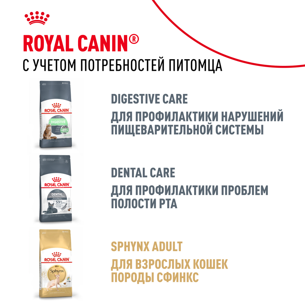 Royal Canin Sphynx Kitten Киттен Сфинкс Корм сухой для котят породы Сфинкс в возрасте от 4 до 12 месяцев 2кг