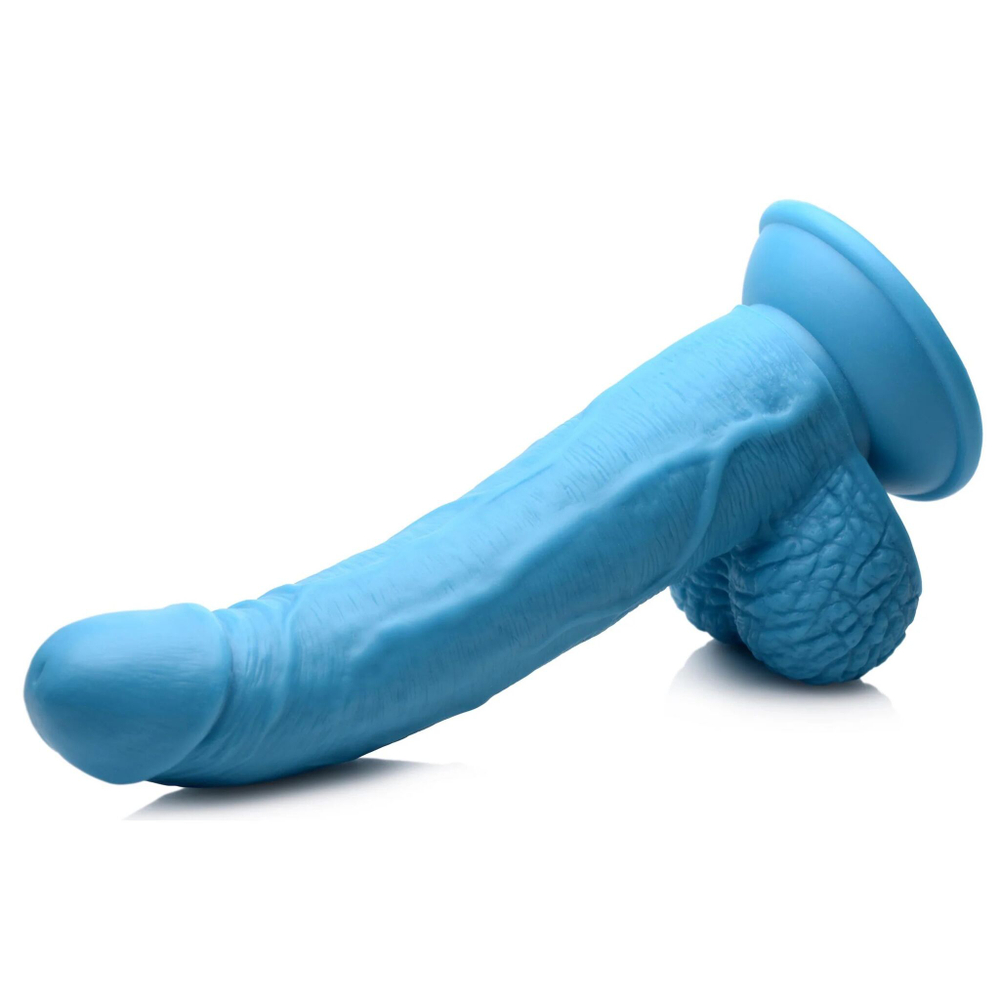 Голубой фаллоимитатор на присоске 7.5 Dildo with Balls - 21,5 см. (Цвет: голубой)