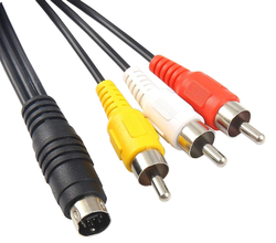 Переходник S-Video 4pin штекер на гнездо 3 RCA YPbPr компонентный (m-f)
