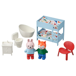 IKEA HUSET  (ИКЕА ХУСЕТ)  -  Мебель и фигурки для кукольного домика - спальня/ванная разноцветный