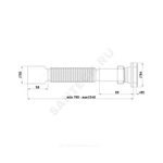 Сифон для умывальника/мойки гофрированный 1 1/4"x50 удлиненный выпуск с нержавеющей решёткой D=65мм АНИ Пласт G215