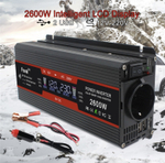 Инвертор 12V-220V 2600W черный Foval с экраном