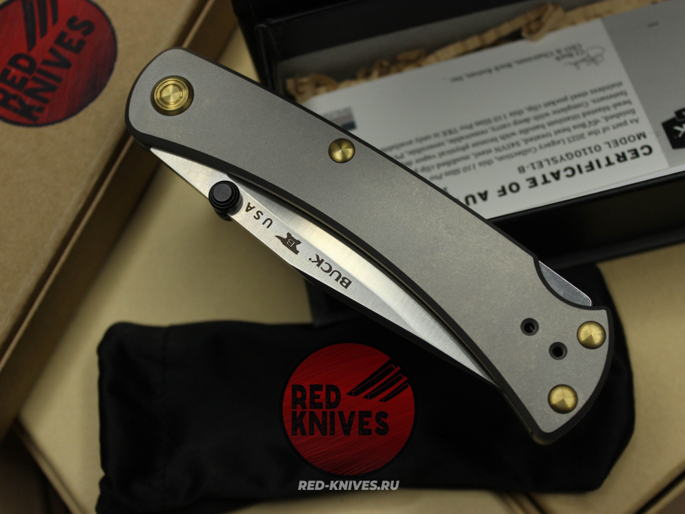 Нож Buck 110 Slim Pro TRX Titanium (Legacy Collection 2023) - серый титан