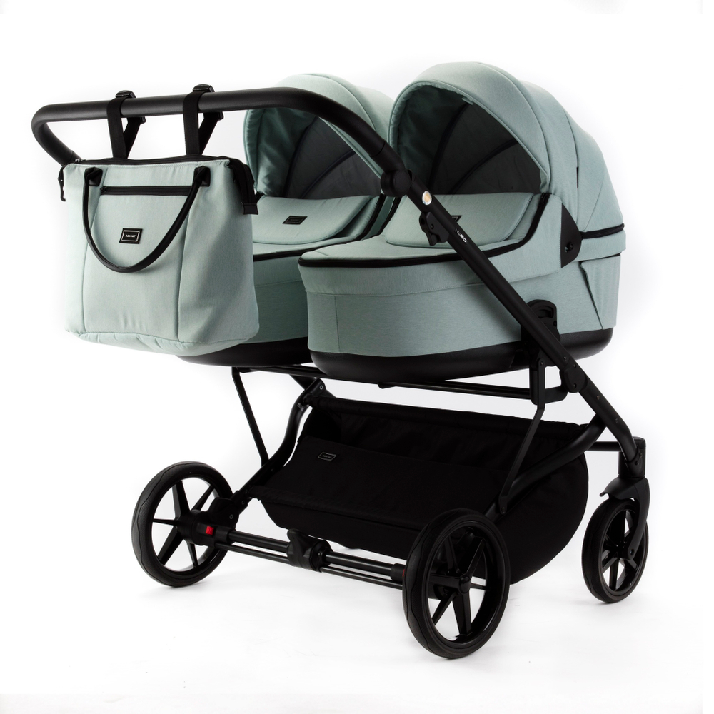 Детская универсальная коляска Adamex LEO DUO (2в1) DUO-TK27 - Серо-зеленый