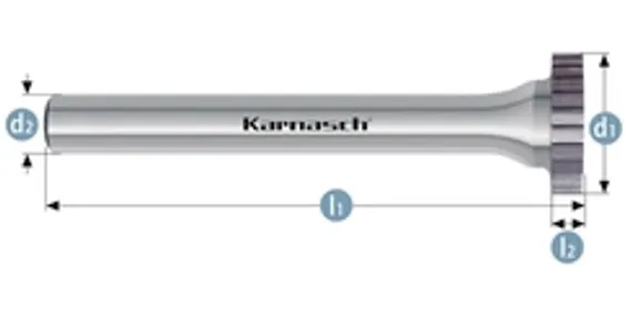 Борфреза твердосплавная Karnasch форма A (цилиндр с гладким торцом), 1,5х6х3х38 мм, универсальная насечка HP-3, без покрытия, арт. 11.3001-015