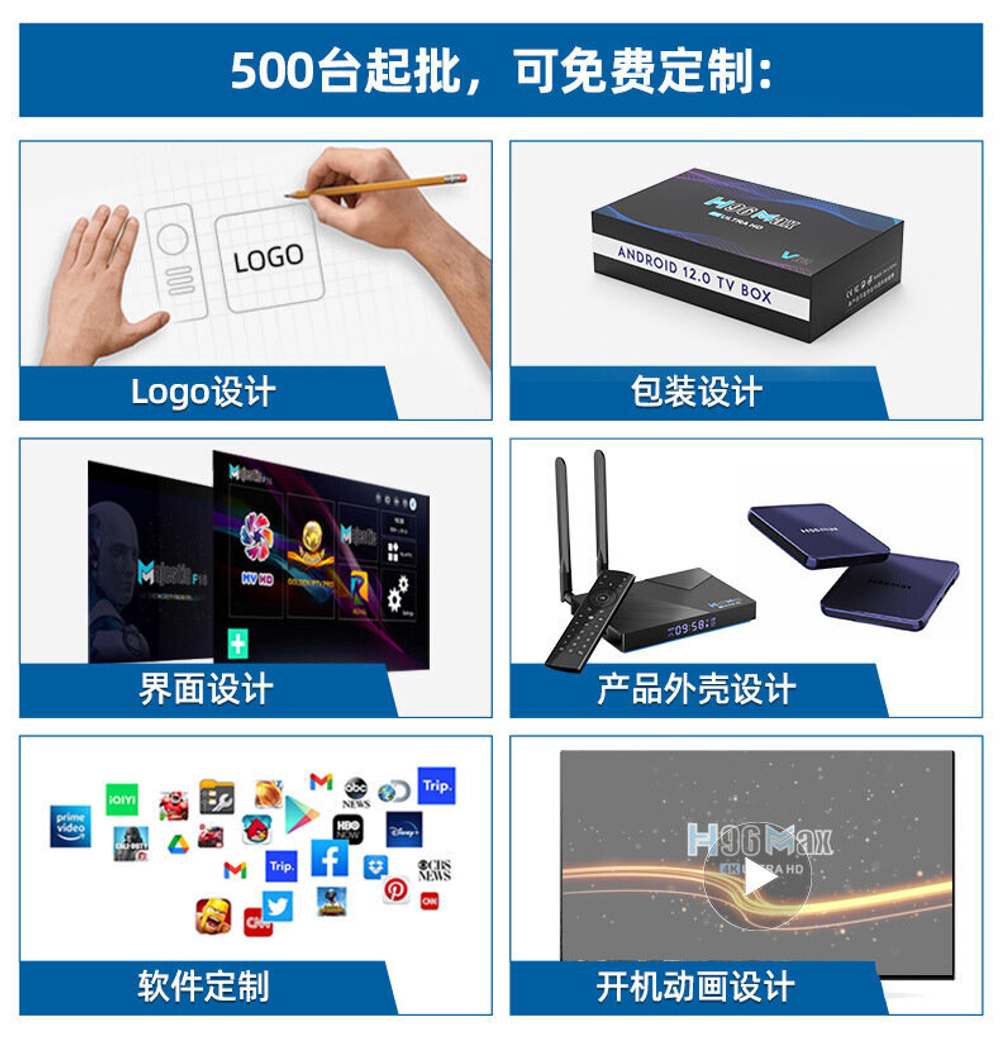 Приставка H96max, 4ГБ+64ГБ, 8К, S905X4, Android TV Box