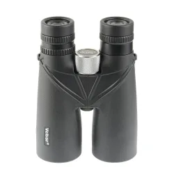 Бинокль Veber Sputnik Zoom 10–20x50 фронтальный вид, черный с серебряной деталью