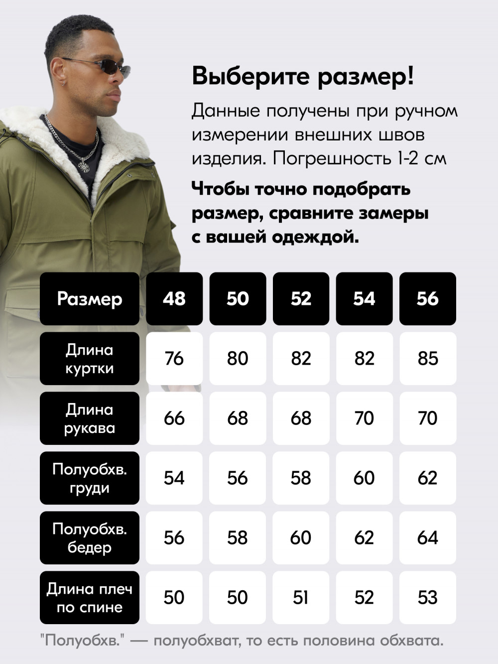 Парка мужская зимняя удлиненная с мехом хаки цвета 8757Kh