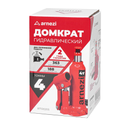 Домкрат гидравлический бутылочный 4т 188-363мм ARNEZI R7100205