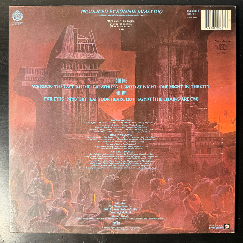 Виниловая пластинка Dio - The Last In Line LP