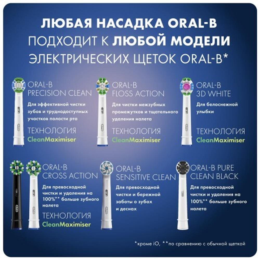 Насадка для зубных щеток Oral-B CrossAction EB 50-2 (4 шт)