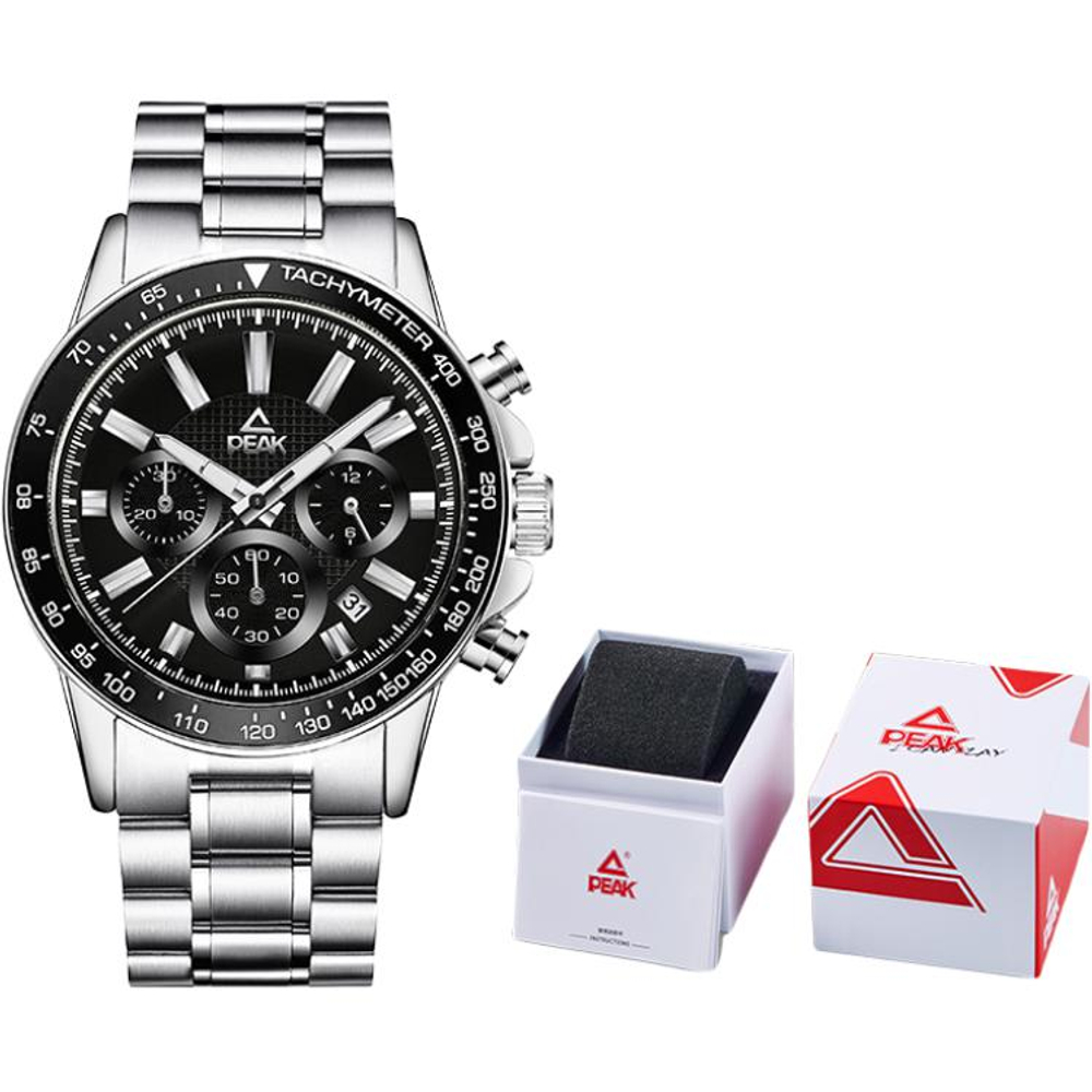 PEAK Reverse Collection Quartz Movement Stainless Steel Watchband Watch Men"s Watches White Dial