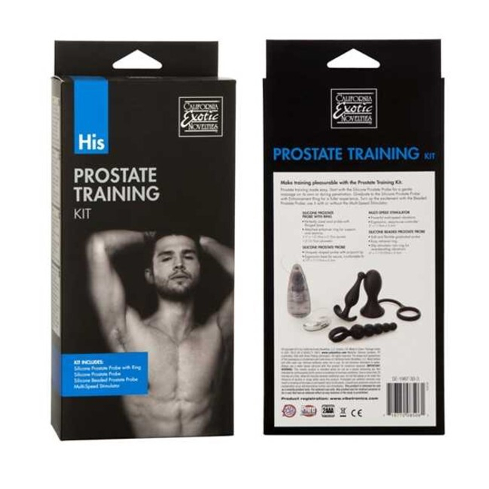 Анальный набор для мужчин Prostate Training (Цвет: черный с серебряным)