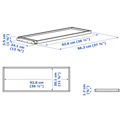 IKEA KOMPLEMENT (ИКЕА КОМПЛИМЕНТ) — Выдвижной поднос, дуб, окрашенный в белый цвет, 100x35 см, фото 5