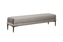 Банкетка велюровая Garda Decor Prima Velvet бежевая на металлическиx опораx