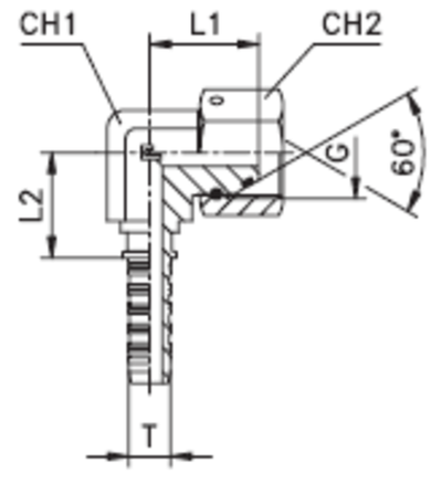 Фитинг DN 12 BSP (Г) 1/2 (90) compact (o-ring)
