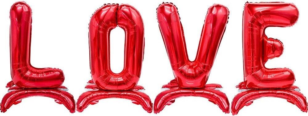 Шары буквы на подставках "Love" красный 32" / 81 см (Falali) (воздух)  Изображение2
