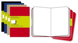 Блокнот Moleskine Cahier XLarge 190х250мм обложка картон 120стр нелинованный клюквенный 3шт (CH123)