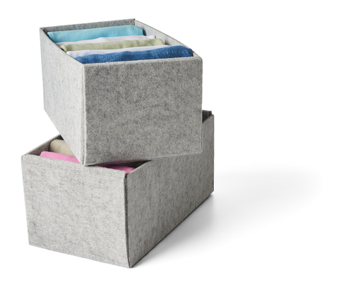 Набор коробок IKEA KOMPLEMENT (КОМПЛЕМЕНТ), Светло-серый, 15x27x12 см, 2 шт