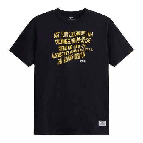 Футболка Alpha Industries Alpha Warped Label Tee Black (Черный)