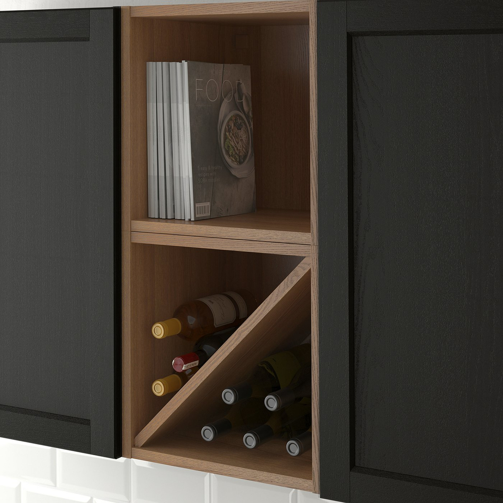 IKEA VADHOLMA  (ИКЕА ВАДХОЛМА)  -  Полка для вина - коричневый/тонированный ясень 40x37x40 см