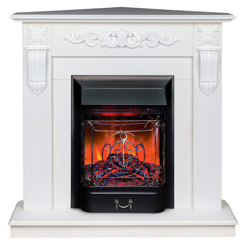 Каминокомплект Real Flame Dominica Corner WT с очагом Majestic Lux Black RC (угловой)