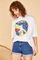 Qadın üçün geniş ölçülü ağ t-shirt 10501025