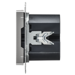 BRITE Розетка USB C 65Вт высокоскоростная зарядка РЮ12-1-БрС сталь IEK