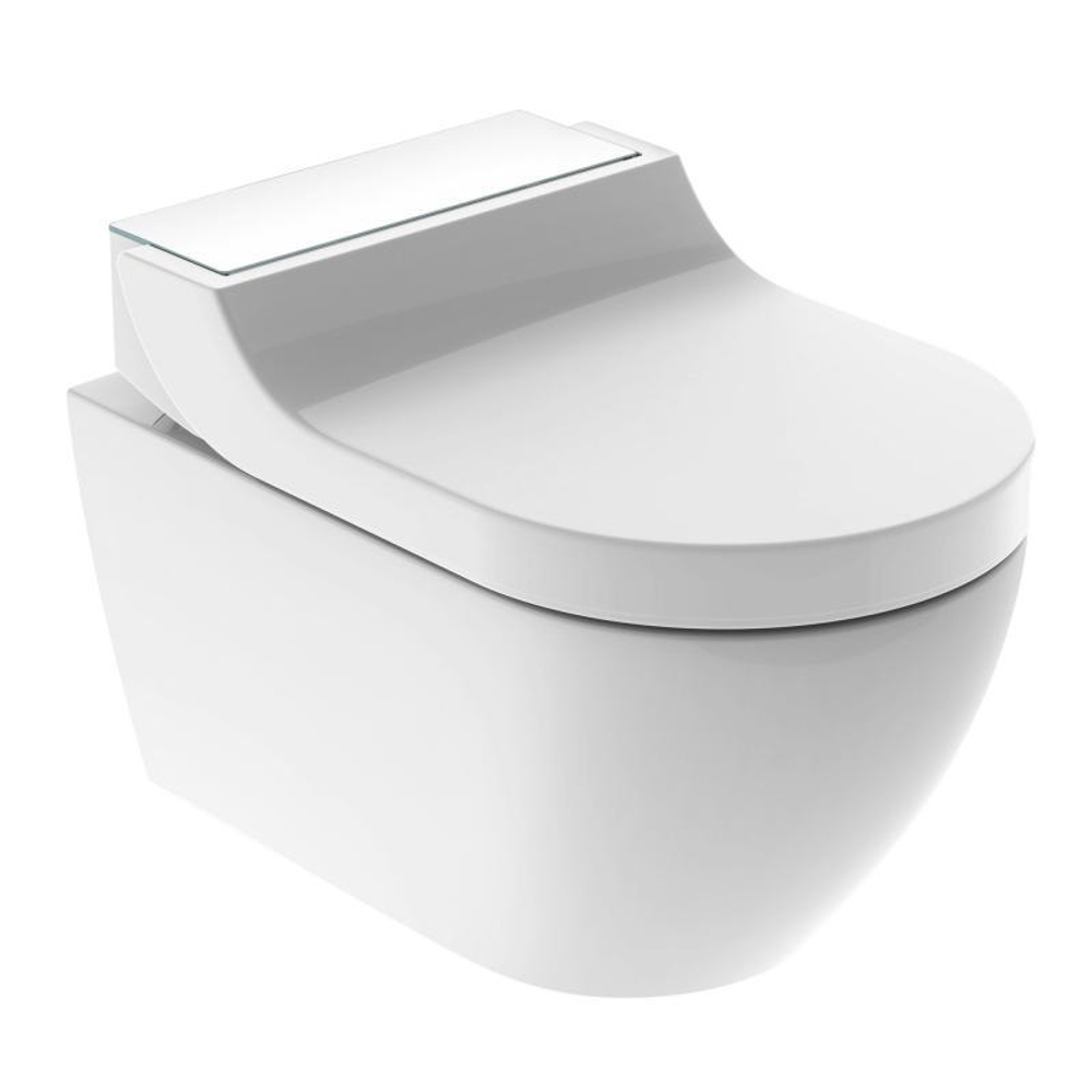 Электронный унитаз Geberit AquaClean Краснодаре Tuma Comfort 146.294.SI.1 (панель белое стекло)